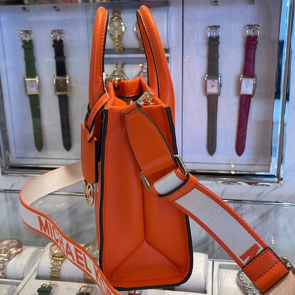 MICHAEL KORS
Mirella Small Pebbled Leather Crossbody Bag Tote 
Poppy 
NWT - Picture 8 of 16